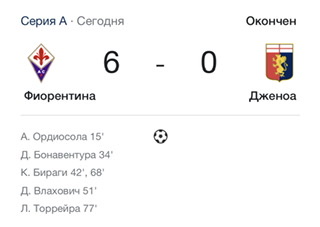 Тем временем Фиорентина отжигает